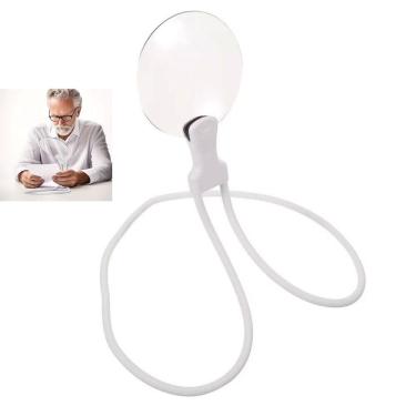 Imagem de Lupa de Aumento 5x Pescoço Apoio Mesa Haste Flexivel Idoso Vista Cansada Leitura Trabalho Tarefas Visualizaçao Ampla Multiuso Resistente