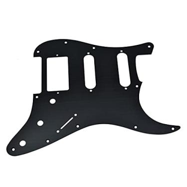 Imagem de KAISH 11 furos, metal, alumínio, anodizado, estilo moderno, ST/Strat HSS, pickguard para palheta de guitarra para USA/México, Stratocaster/Strat, preto