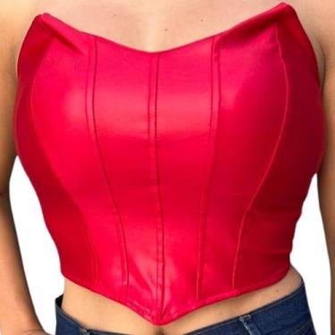 Imagem de Cropped Corselet Blusa Feminina Decotado Festa Balada Casual Elegante 