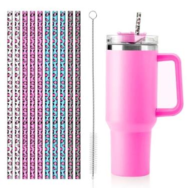 Imagem de Canudo de substituição para Stanley Cup Owala Copo de 1,134 g 850 g Copo reutilizável de plástico extra longo de 30,5 cm Canudos de garrafa de água com escova de limpeza para acessórios Stanley Cup