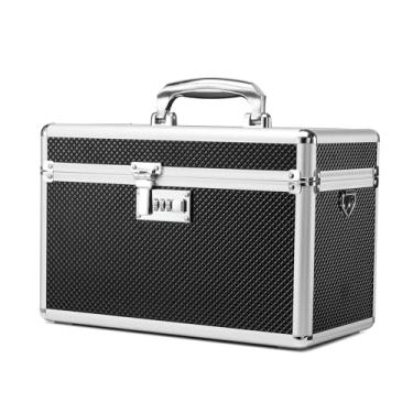 Imagem de HEWEI WORKS Caixa de bloqueio de armazenamento com código de combinação, estojo de armazenamento de medicamentos bloqueável, caixa de primeiros socorros vazia, caixa de bloqueio de segurança, cofre