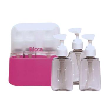 Imagem de Kit De Viagem Com 3 Frascos Para Shampoo Condicionador E Sabonete Líquido Case Ricca