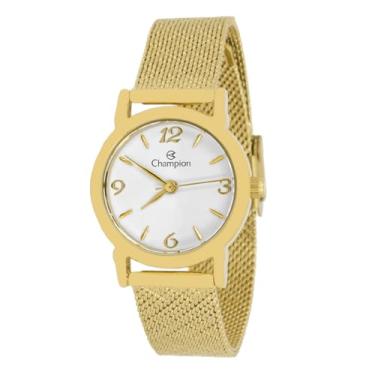 Imagem de Relogio Feminino Champion Aço Inoxidavel Dourado Mostrador Branco Resistente a Agua 1 Ano de Garantia CF24082H