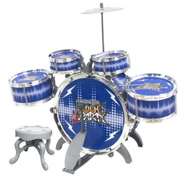 Imagem de Bateria Banquinho Instrumento Infantil Menino Rock Party Dm