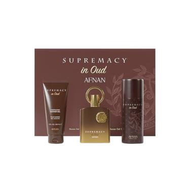 Imagem de Afnan Supremacy in Oud Conjunto de perfume de luxo para presente - Extrait De Parfum (96 g) + desodorante (145 g) + Gel de banho (145 g) | Fragrância intensa e opulenta