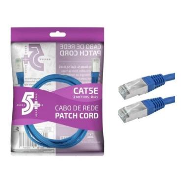 Imagem de Cabo De Rede Rj45 2m Ethernet Lan Rj45 Cat5e Azul 2 Metros - Chipsce