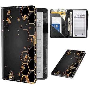 Imagem de Livro de servidor para garçonete, livros de servidor para garçonete com bolso com zíper, lindo livro de garçonete, organizador de garçonete com bolso para dinheiro e avental de servidor com zíper