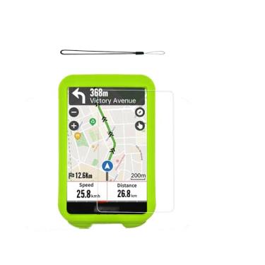 Imagem de Capa para iGPSPORT iGS800 Bike Computer Touchscreen, Capa protetora de silicone macio WUNIAK portátil resistente a arranhões e choque com protetor de tela e cordão, verde