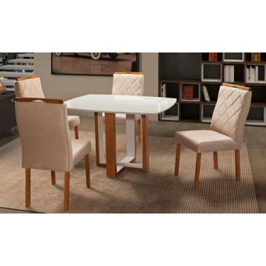 Imagem de Sala de Jantar maciça 4 Cadeiras 140x90 Atlas Art Salas