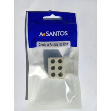 Imagem de conector porcelana 3p 10mm asantos cartelado