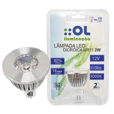 Imagem de Lâmpada Dicróica Led Mr11 2w Luz Quente Gu4 12v Baixa Tensão - OL ILUM
