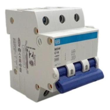 Imagem de Disjuntor Tripolar 10a,16a,25a,32a,40a,63a Weg Curva C, 16A