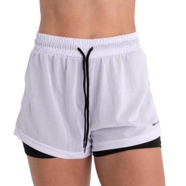 Imagem de 2 Shorts Academia Duplo Feminino Com Bolso Dryfit Bermuda Para Treino 