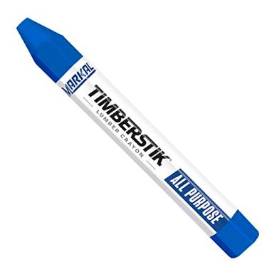 Imagem de Markal 80355- Timberstik Giz de cera multiuso, à base de cera, sextavado de 1,27 cm x 11 cm de comprimento, resistente a intempéries e desbotamento para marcação em várias superfícies, azul (pacote