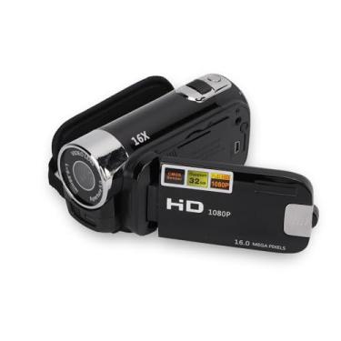 Imagem de Câmera de vídeo 1080p 16MP gravador de vídeo FHD câmera vlogging para YouTube, gravador de câmera digital infantil, com tela LCD de 2,7 polegadas, presentes para zoom digital de 16 x