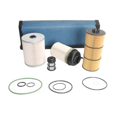 Imagem de JAVOUKA Kit de Filtro Incluindo Filtro de Óleo, Filtro de Ar, Separador de Água de Combustível(Fws) e Elemento de Filtro de Combustível, Adequado para Motores Freightliner Cascadia Dd Series Dd13 Dd15