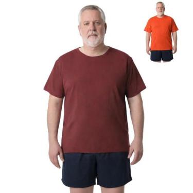 Imagem de Kit 2 Camisas Masculina Manga Curta Plus Size Malha Fria - Genérica, B