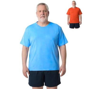 Imagem de Kit 2 Camisas Masculina Manga Curta Plus Size Malha Fria - Genérica, A