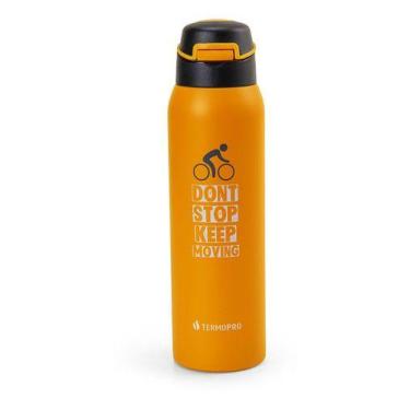 Imagem de Squeeze Garrafa Térmica Sport Bike Fitness 450ml Laranja Termopro