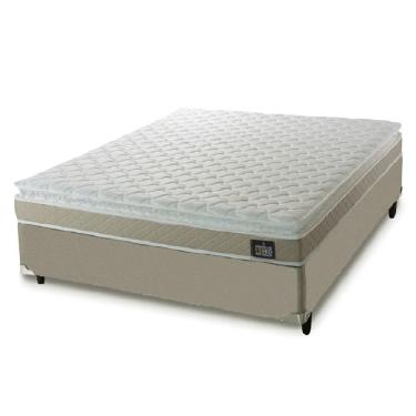 Imagem de Cama Casal Colchão D45 com Pillow Top Hellen Strong 138x188x62cm Bege - Suporta até 150kg Bege