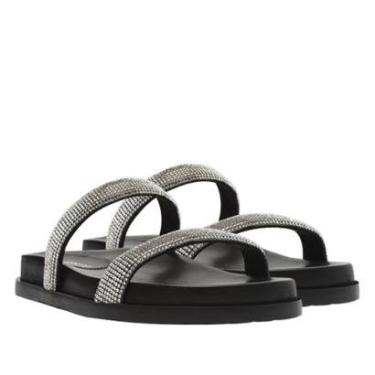 Imagem de Sandália Arezzo Salto Rasteiro Preto-Feminino