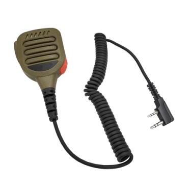 Imagem de HELETUL Microfone uv-5r uv5r Walkie Talkies microfone amador rádio amador alto-falante Mike compatível com rádio Baofeng retevis h-777 Kenwood (IP65 à prova d'água) (bronzeado)