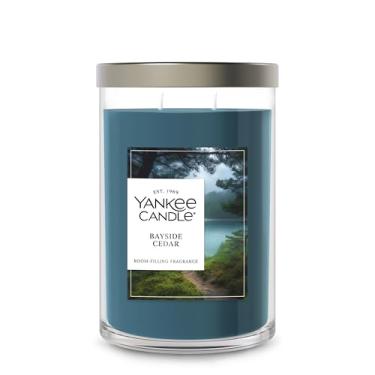 Imagem de Yankee Candle Bayside Cedro perfumado, assinatura 590 ml grande copo 2 pavios vela, mais de 60 horas de tempo de queima