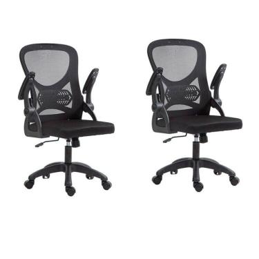 Imagem de Kit com 2 Cadeira Escritório Diretor Office Columbus com Tela Mesh Preto