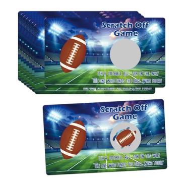 Imagem de Pacote com 50 cartas de raspar de futebol para festas, jogos de arranhar, 7,75 x 4,75 polegadas, tema de futebol, faça você mesmo, cartão de jogo de futebol para amantes de futebol, aniversário