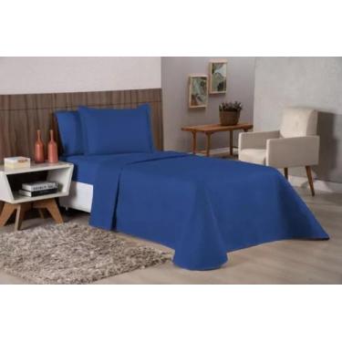 Imagem de Cobre leito 1 Peça Solteiro Slim Liso Ultrassônico Azul - Luma_acessor