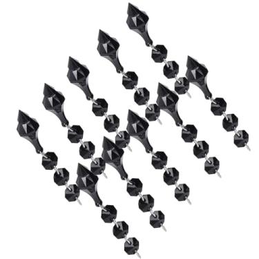 Imagem de Lustre Pendente de Cristal Pingente Decoração de Lâmpada Com Design Irregular de Miçangas para Decoração de Iluminação de Móveis para Casa (Preto)