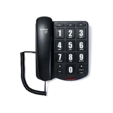 Imagem de Telefone Tok Fácil com Fio e Discagem Rápida Intelbras, Preto