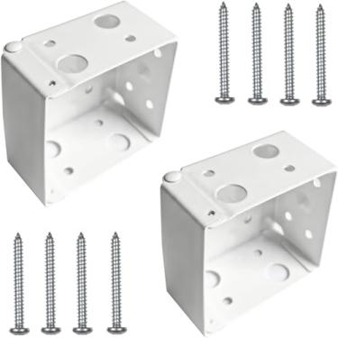 Imagem de 2 peças de suportes de persianas para persianas de janela de alto perfil de 5 cm suporte de montagem de caixa - cor branca