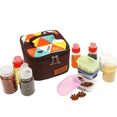 Imagem de Joyeee Kit De Recipientes Para Temperos Viagem, 3 Garrafas 2,7 Oz Líquidos, 3,3 Molhos, 4 Caixas Com Colher Pequena, Bolsa Armazenamento Durável Camping, Caminhadas, Churrasco Ao Ar Livre, Nº 09