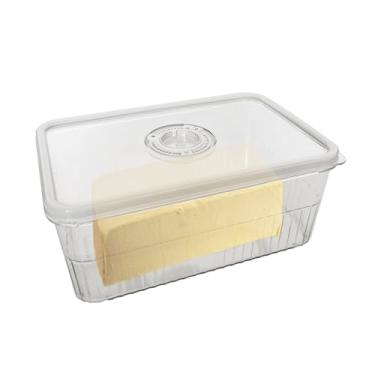 Imagem de Vellsenne Recipiente Hermético Para Queijo Com Registro De Tempo - Armazenamento Geladeira, Creme, Fatias Cheddar, Tampa Protetora