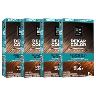 Imagem de Kit 4 DekapColor Yama Removedor De Coloração Capilar Cabelo Profissional Sem Amonia 300ml