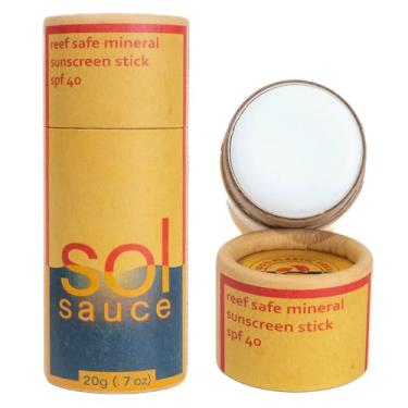 Imagem de Sol Sauce Protetor Solar Mineral Em Bastão • Fps 40+ Ingrediente Natural De Qualidade Resistente À Água Seguro Apenas Para Recifes Zinco Infantil (Natural (Branco))