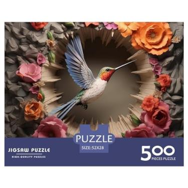 Imagem de Pássaro 500 peças animal 3D para adultos quebra-cabeça divertido educação jogo alívio de estresse brinquedo intelectual decoração jogo desafio educacional 500 peças (52 x 38 cm)