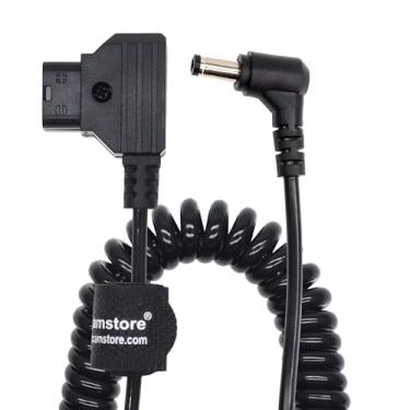 Imagem de Cabo de alimentação D-tap para CC compatível com Atomos Shogun Inferno, monitor SmallHD Indie 7, Blackmagic Video Assist, KiPRO LCD, monitor Ikan, cabo de 12V 5,5 mm × 2,1 mm (cabo enrolado, ângulo CC