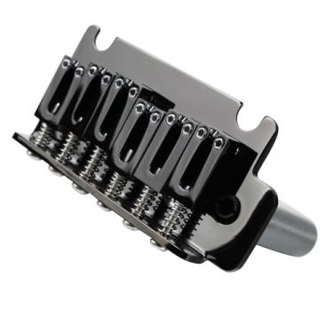 Imagem de OVSAL Ponte De Guitarra Elétrica 2 Pontos Preta, Tremolo 52,5 Mm Com Placa Aço Inoxidável E Saddles Liga Zinco, Peças Para Stratocaster 6 Cordas
