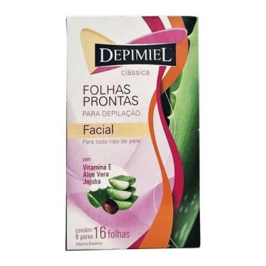 Imagem de Folhas Depilatórias Facial Com Aloe Vera Jojoba e Vitamina E - Depimie