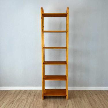 Imagem de Estante 6 Prateleiras de Madeira Pinus Linea Slim Carvalho - ArtFactor