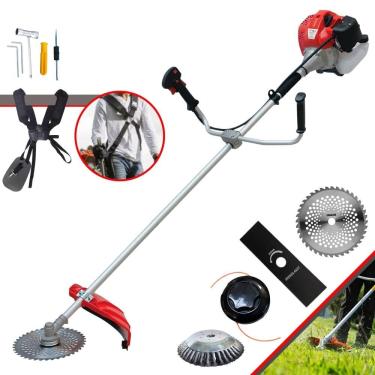 Imagem de Máquina de Cortar Grama Anmax CG430P-TB 43cc 2HP Roçadeira Completa Com Lâmina 2 Pontas, Lâmina 40 Dentes + Carretel Nylon + Escova de Aço 38 Cerdas