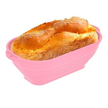 Imagem de Cesta à prova de pão – Cesta oval dobrável à prova de fermento para pão, cesta de pão de fermento, recipientes de cozimento para padeiros caseiros