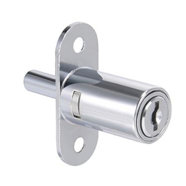 Imagem de Uxcell Gaveta armário armário armário trava de desentupidor de apertar, 3/4" cilindro diâmetro, liga de zinco acabamento cromado, tecla diferente, a18030700ux0039, 1-1/4"