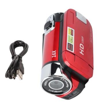 Imagem de Câmera digital 1080p HD 16MP 16x Zoom Anti Shake Video Camera com luz de enchimento LED embutido em microfone para concertos esportivos Travel Plástico (Vermelho)