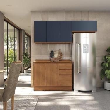 Imagem de Cozinha Modulada Compacta 200cm 06 Portas 3 Gavetas Ciela Kappesberg, 