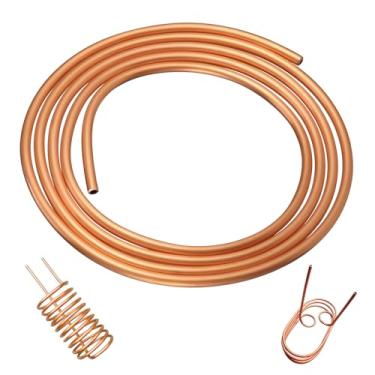 Imagem de KWOKWEI Tubo de cobre, tubo de cobre puro OD de 5/40.6 cm (8 mm), tubo de cobre de 1,5 m de comprimento, tubo redondo de cobre oco sem costura para geladeira, condicionadores de ar, freezers, projetos