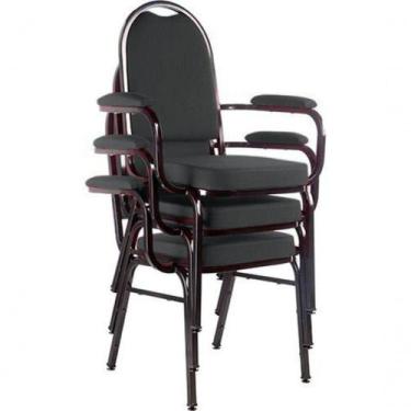 Imagem de Kit Com 3 Cadeiras Para Auditório Linha Hotel Marrom - DESIGN OFFICE M