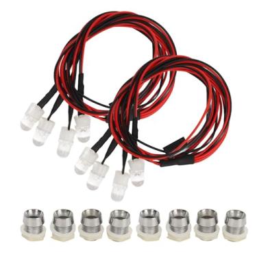 Imagem de 2pcs 4 luzes de carro RC LED Universal 8mm Branco e Amarelo RC Faróis Kit traseiro para acessórios de iluminação de traxxas